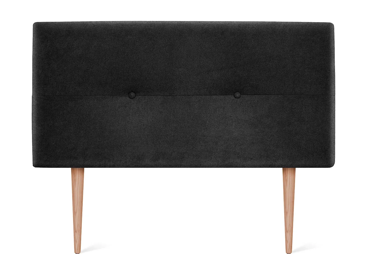 Kopfteil aus Stoff mit Knöpfen und Beinen, 90x105cm, Schwarz