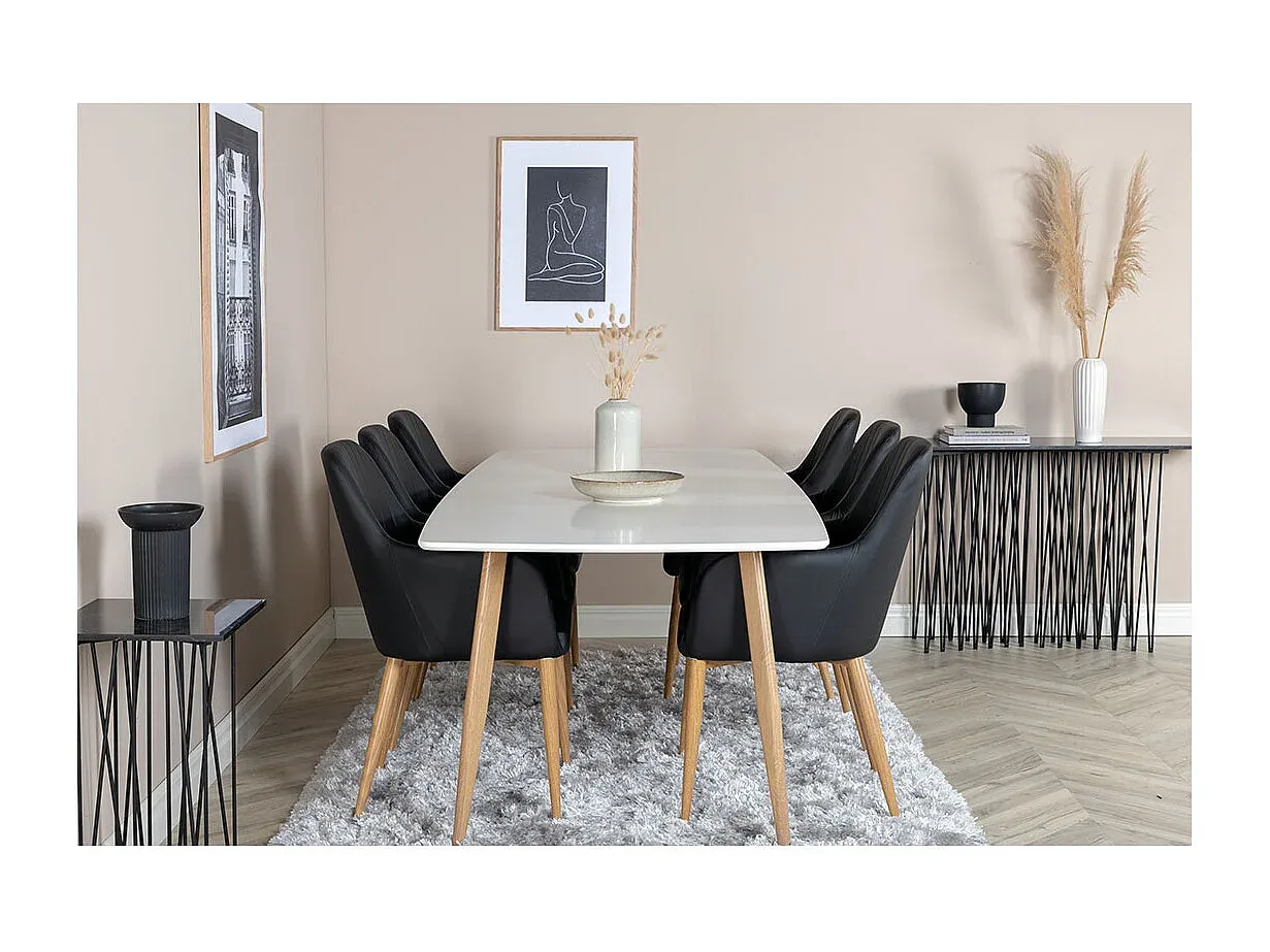 Eleganter Esstisch 100x240 cm in Weiß