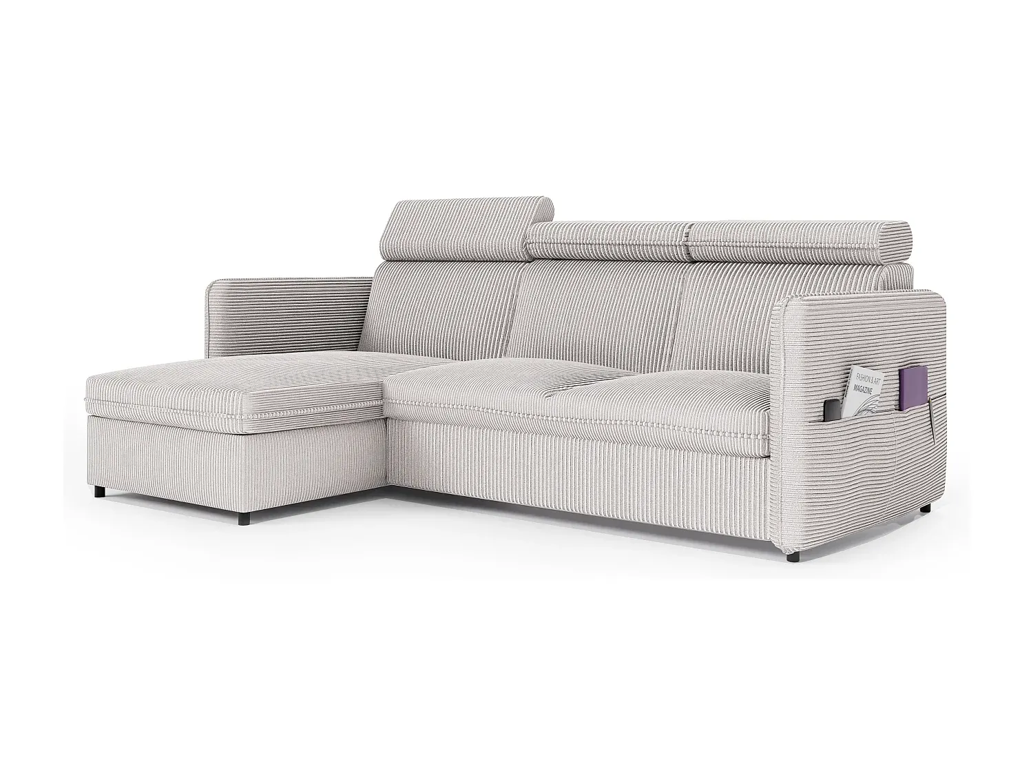 Umkehrbares Ecksofa in Beige mit vielseitigem Stoff