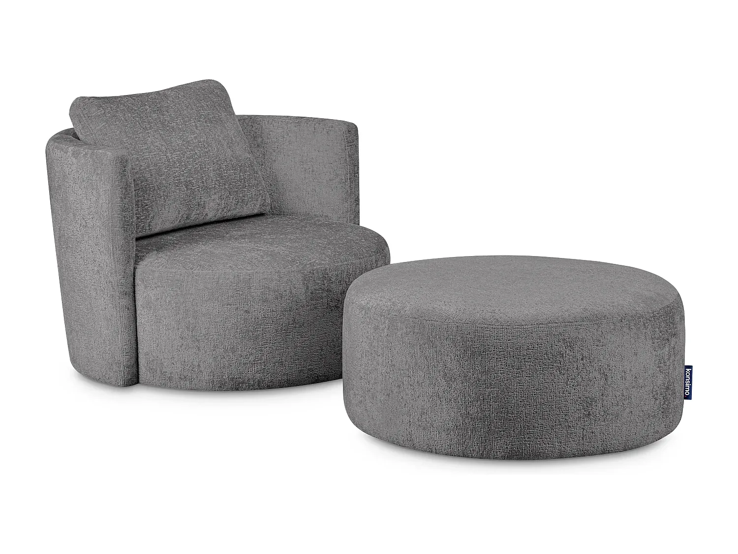 Moderner Stil Sitzpouf in Grau