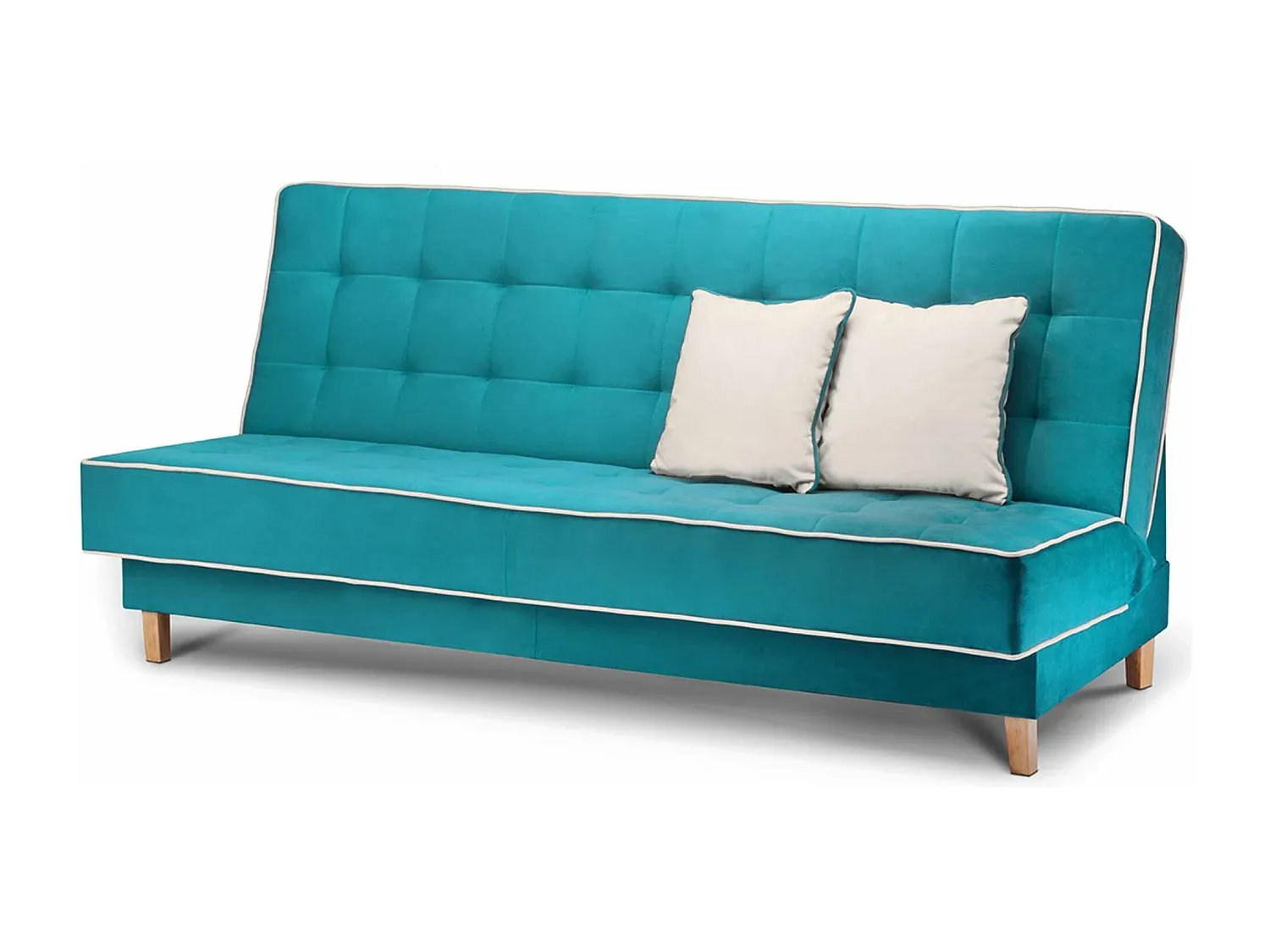 Modernes Schlafsofa in Türkis und Creme, 3-Sitzer