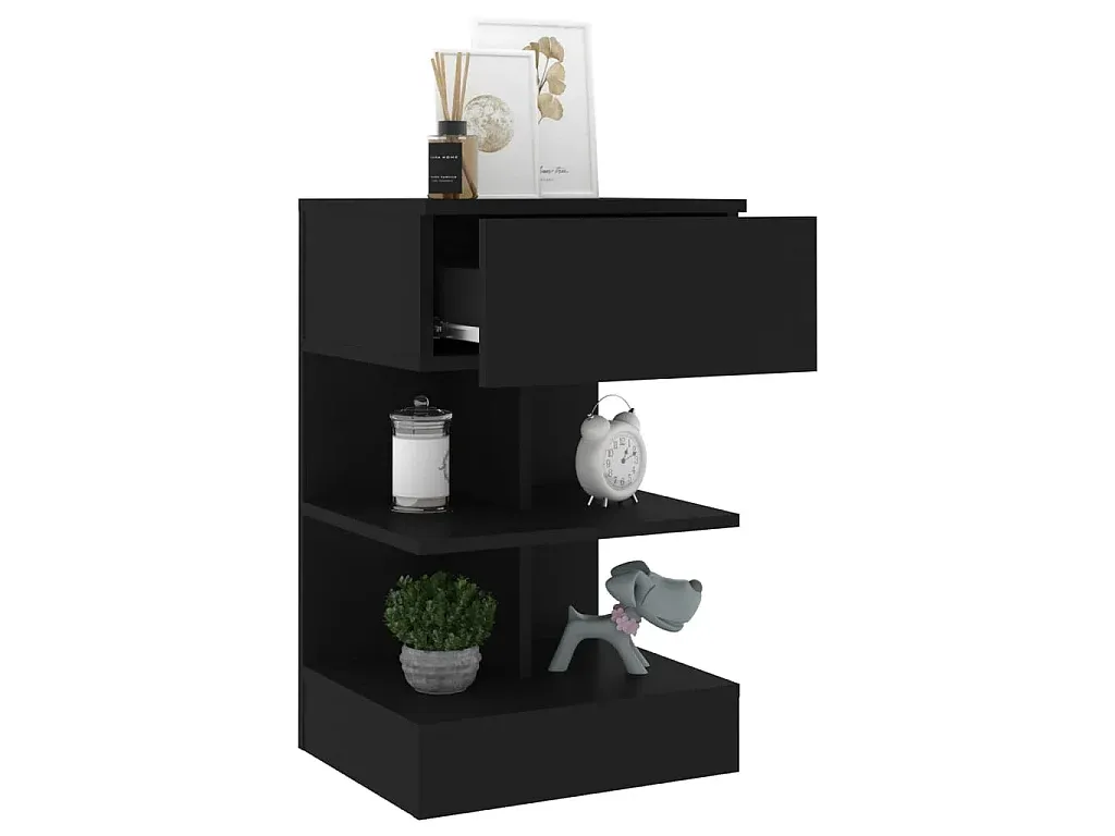 Schwarze Nachttische im 2er-Set 40x35x65 cm