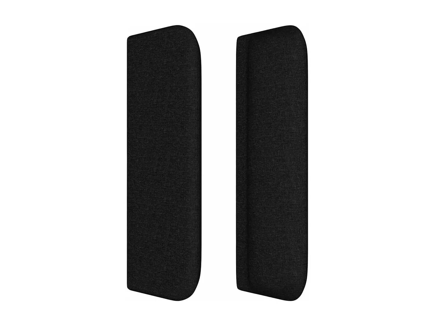 Bettkopfteil mit Seitenteilen, Schwarz, 163x16x78/88 cm, Stoff