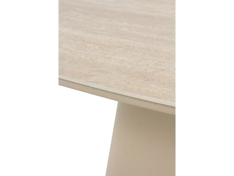 Moderner Couchtisch aus Aluminium mit Travertin-Keramikplatte