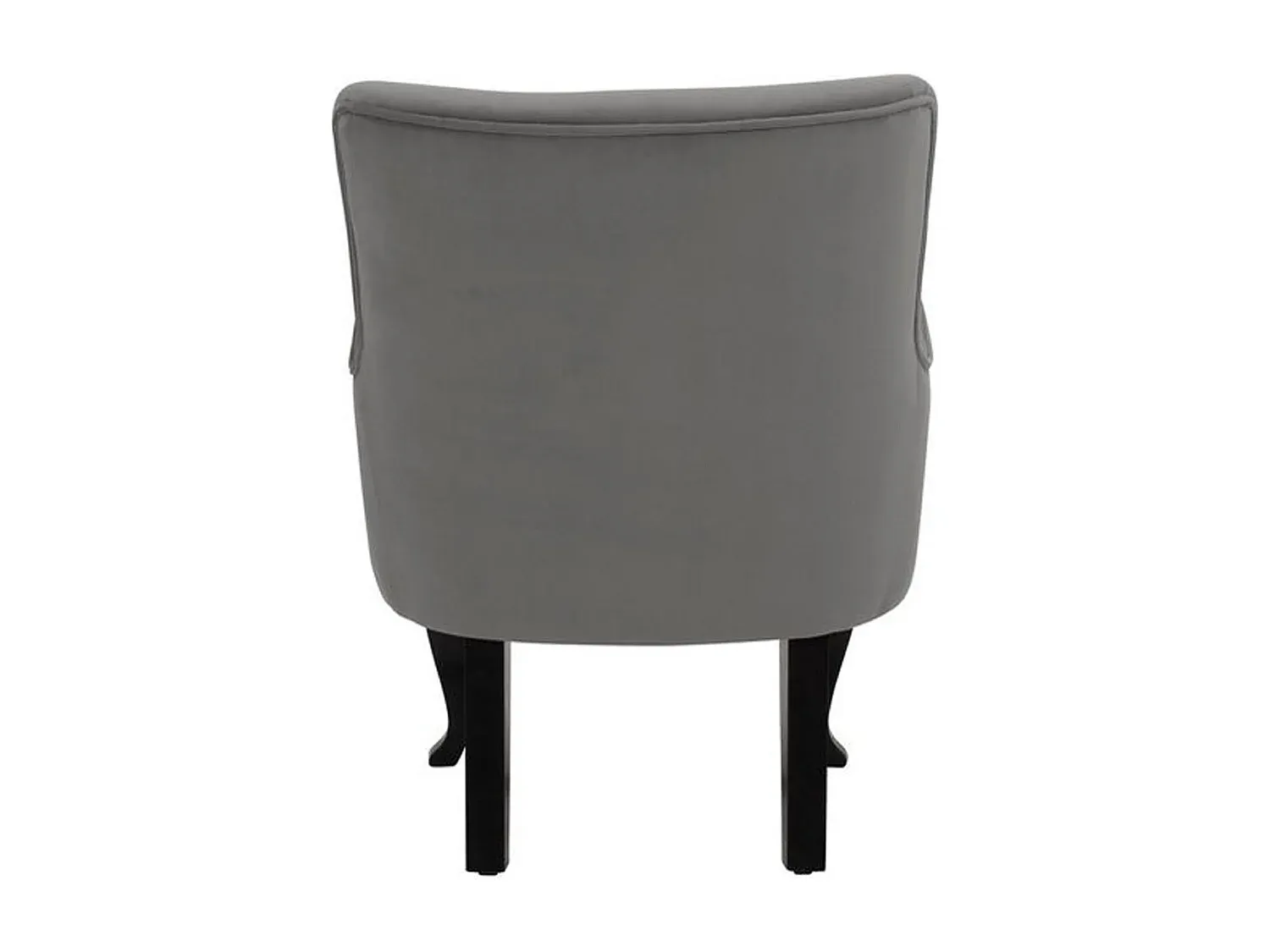 Eleganter Samtsessel mit Hocker in Grau