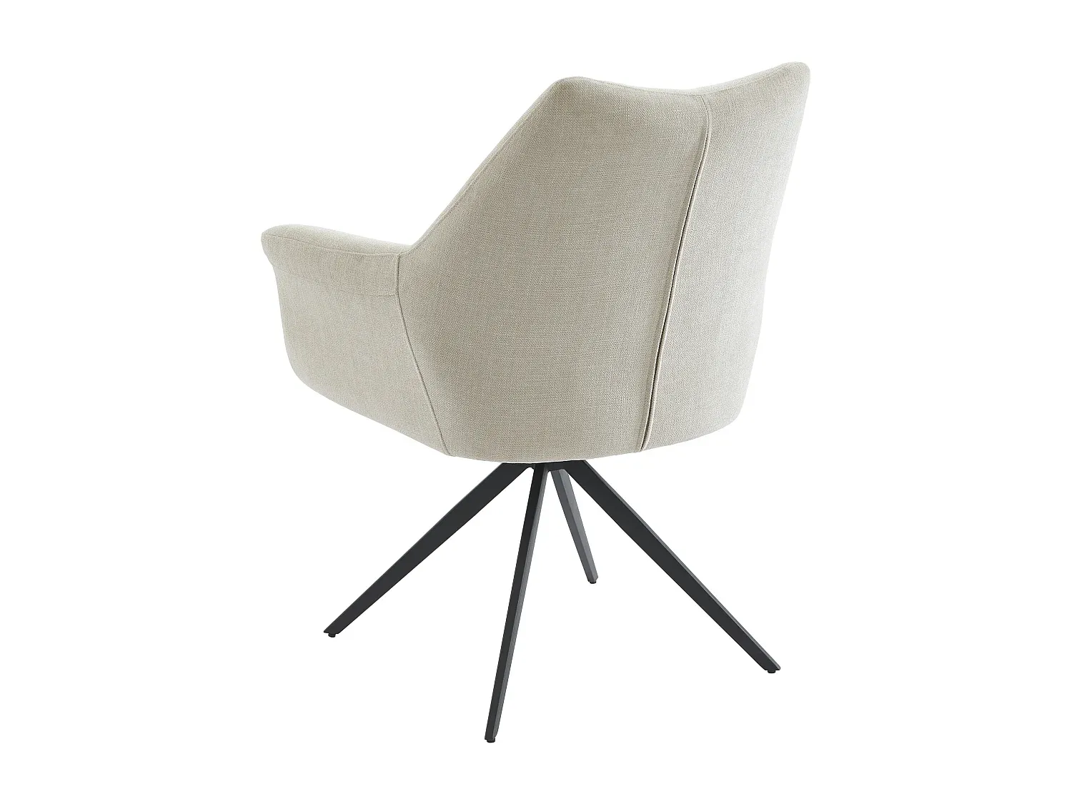 6er-Set Esszimmerstühle mit Armlehnen - Stoff & Metall - Beige