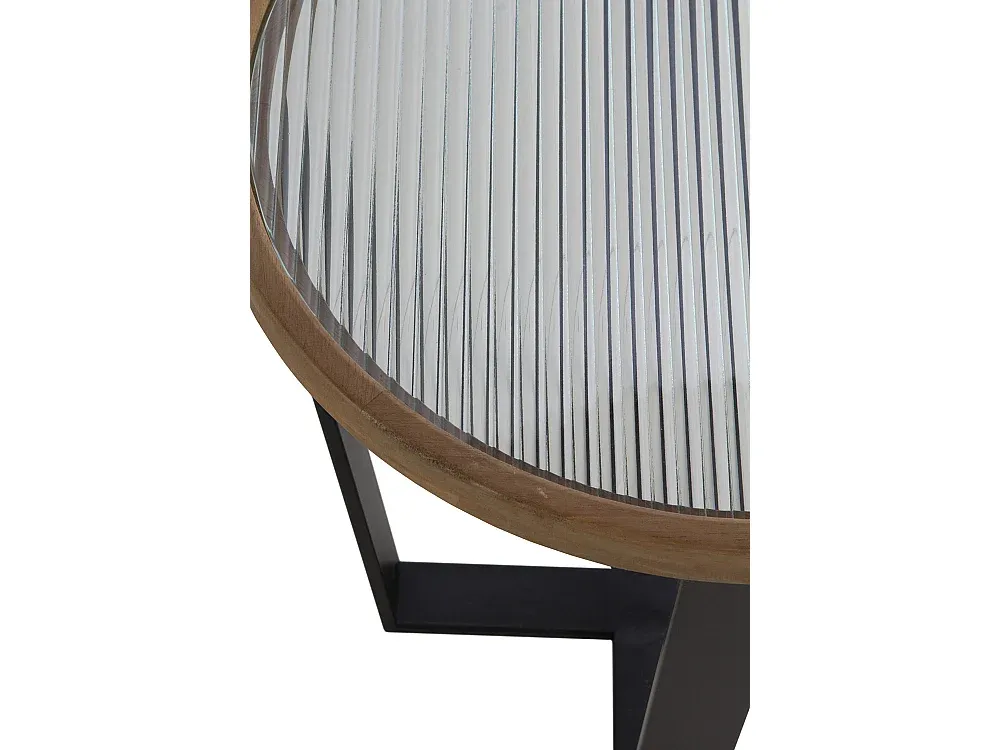 Moderner runder Couchtisch im Set mit Glasplatte