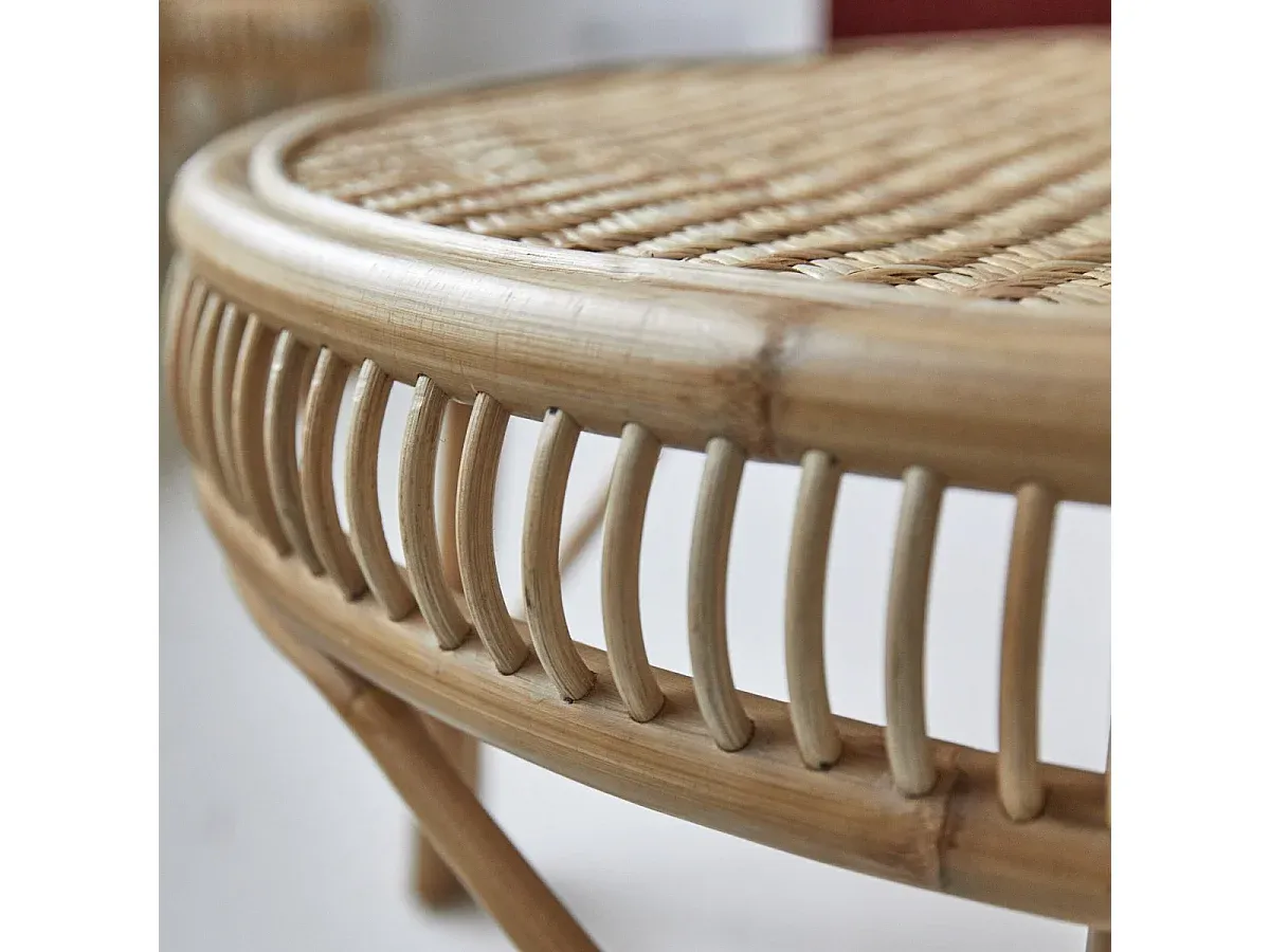 Moderner Rattanstab Couchtisch 90 cm