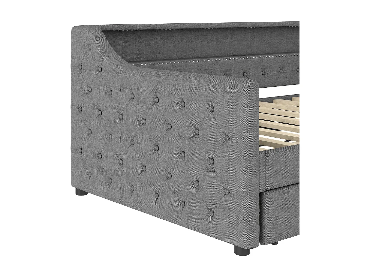 Komfortables Schlafsofa mit LED und USB-Anschluss, 90x200 cm, grau