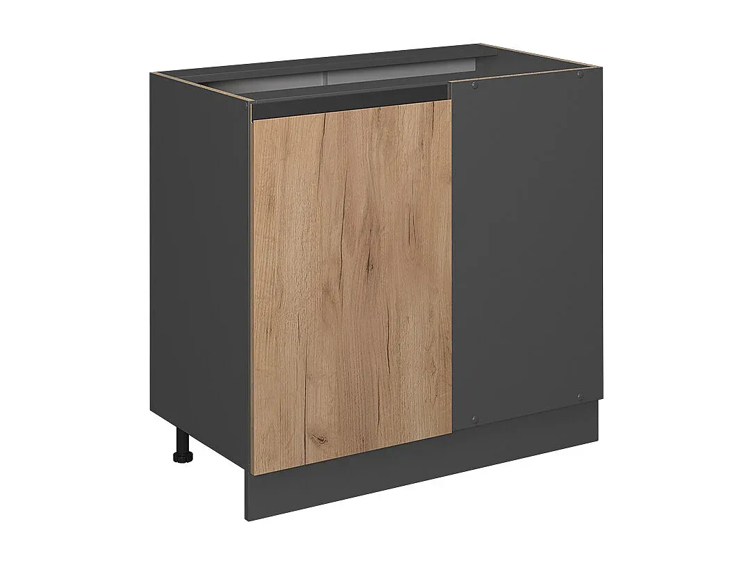 Eckunterschrank modern rot mit Stauraum