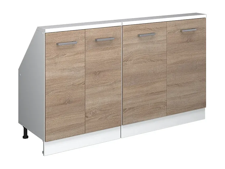 Weißer Eckküchenschrank im Landhausstil für Dachschrägen