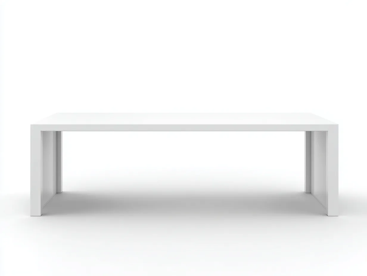 Mesa de comedor rectangular de madera 210 x 95 x 75 cm - blanco nieve - para espacios luminosos - estilo minimalista sereno