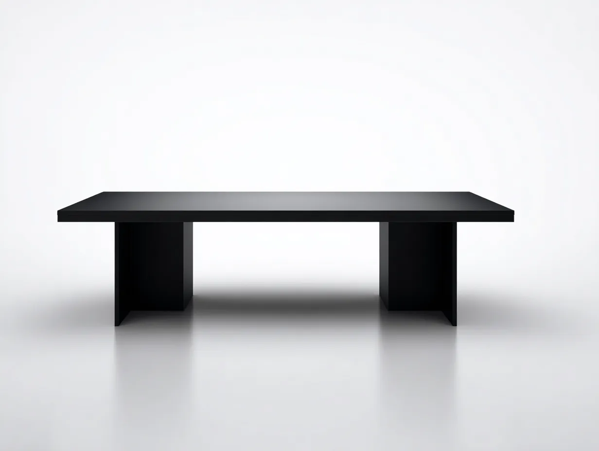 Mesa de comedor rectangular de madera 240 x 105 x 75 cm - negro profundo - para comedor y reuniones en casa - estilo lineal contemporáneo