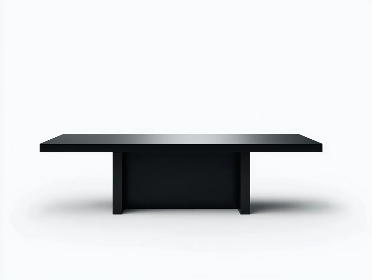 Mesa rectangular de comedor de madera 230 x 100 x 75 cm - negro mate - para espacios amplios - estilo moderno monolítico