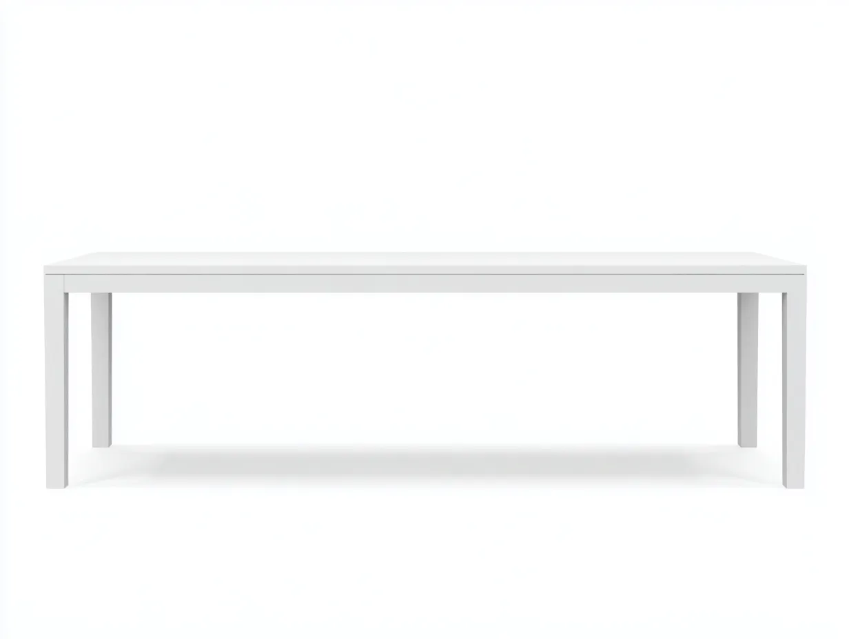 Mesa de comedor rectangular de madera 240 x 100 x 75 cm - blanco seda - para comedor y zona de reuniones - estilo nórdico contemporáneo