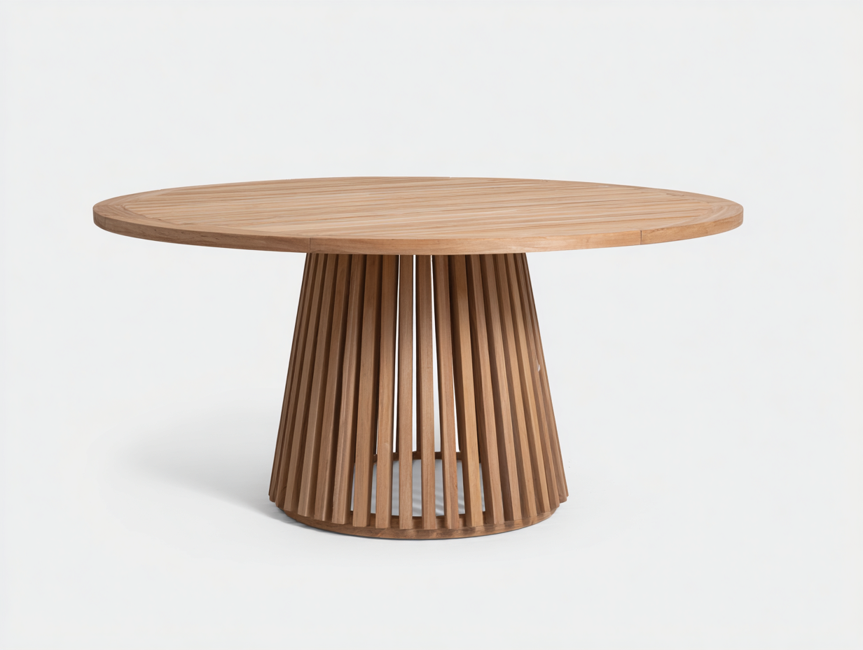 Tavolo da giardino-teak-140x140x76 cm-naturale-design moderno-Vivaihome