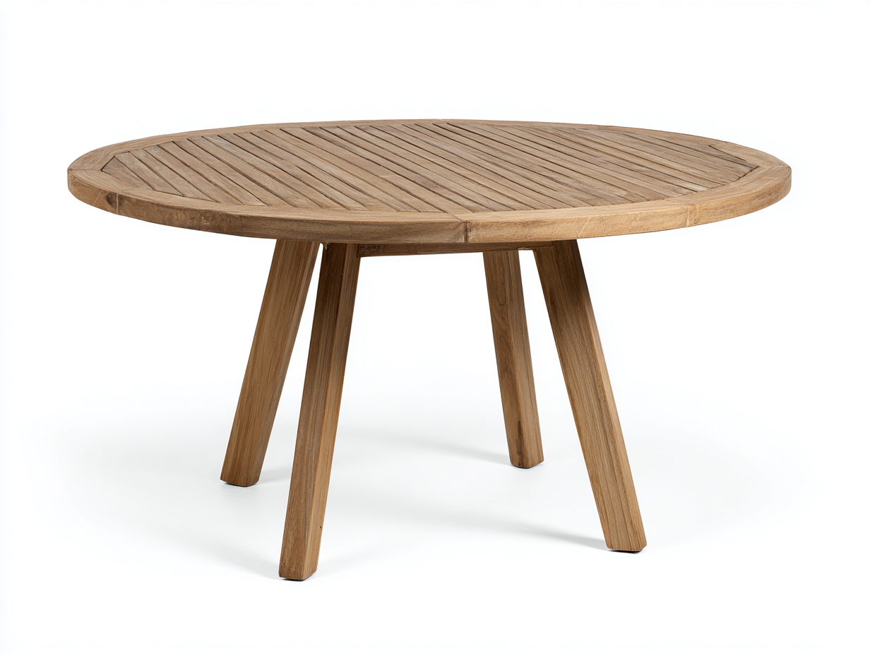 Tavolo da giardino-teak-118x118x75 cm-naturale-moderno-Vivaihome