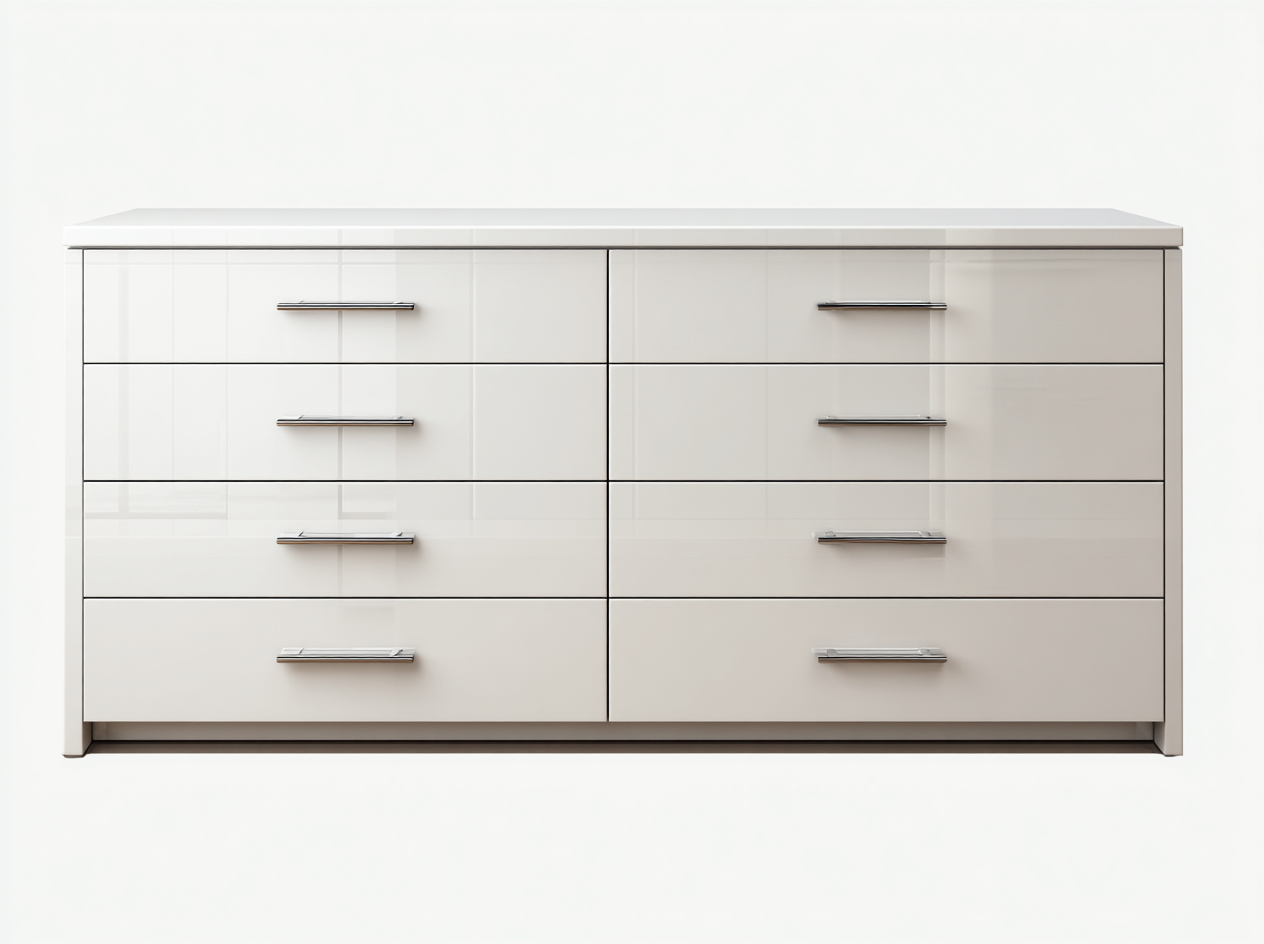 Cassettiera - MDF-metallo - 138x42x78 cm - bianco - stile moderno minimalista-Vivaihome