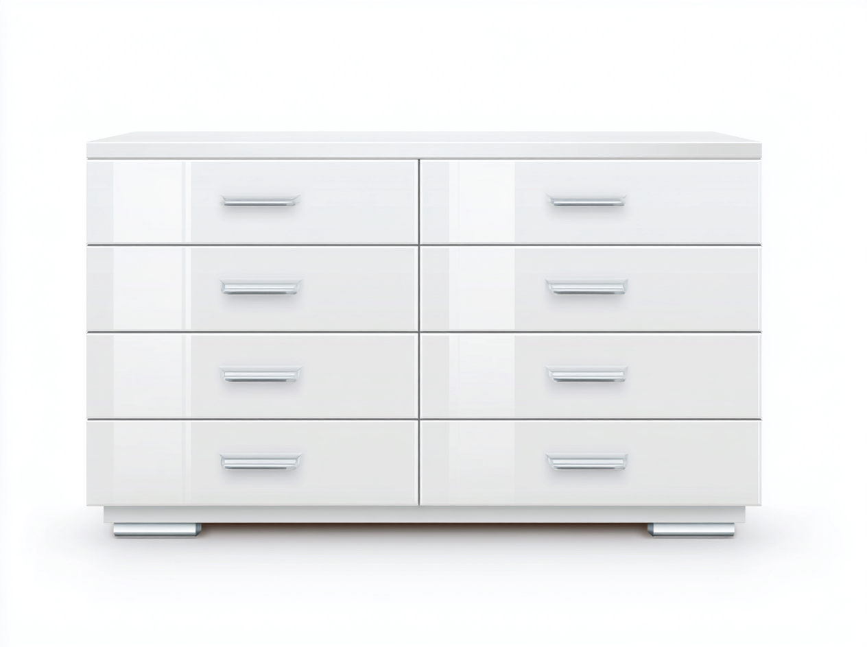 Cassettiera - MDF-metallo - 150x47x79 cm - bianco - stile moderno funzionale-Vivaihome