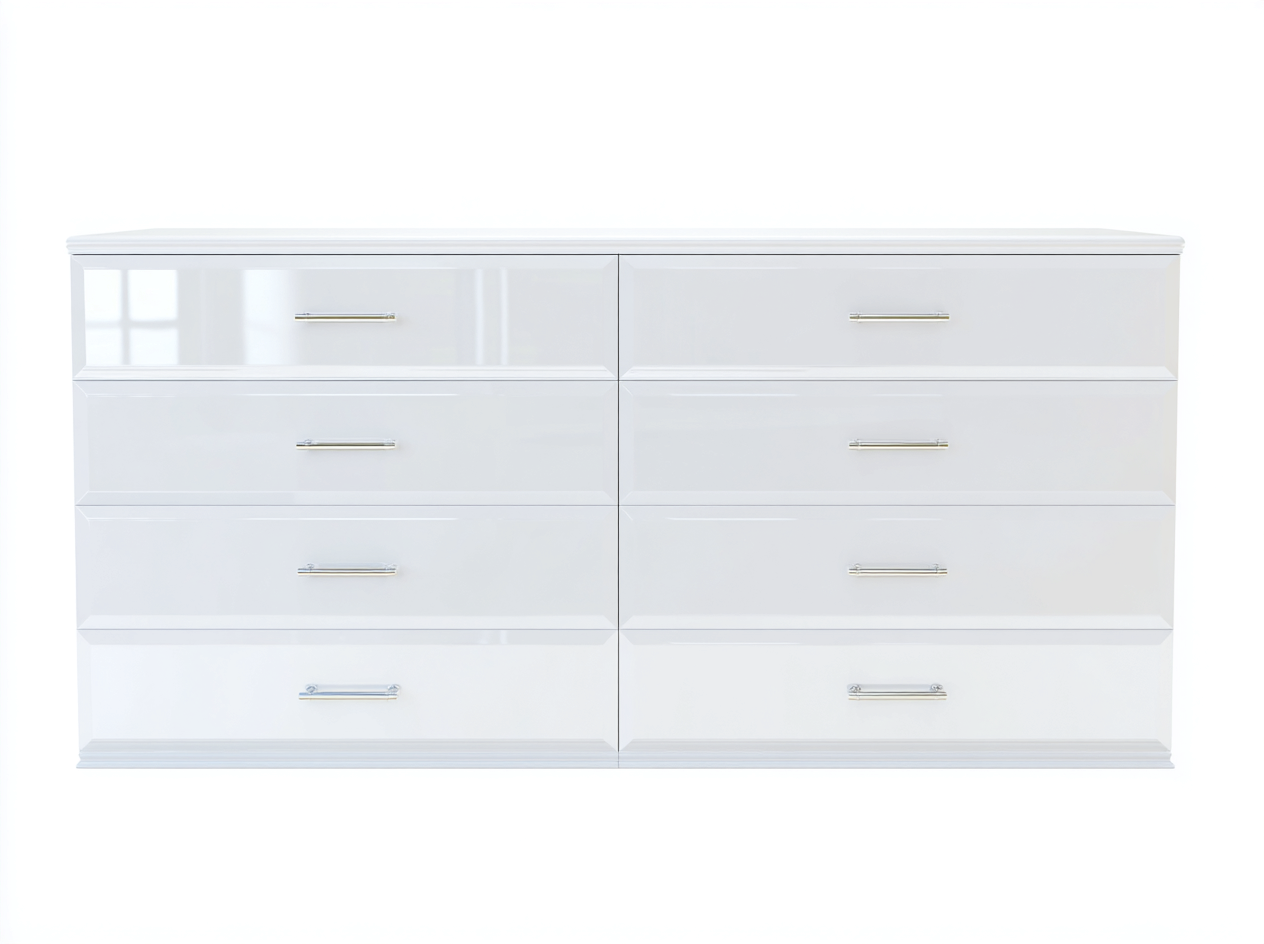 Cassettiera - MDF-metallo - 148x46x80 cm - bianco - stile moderno elegante-Vivaihome