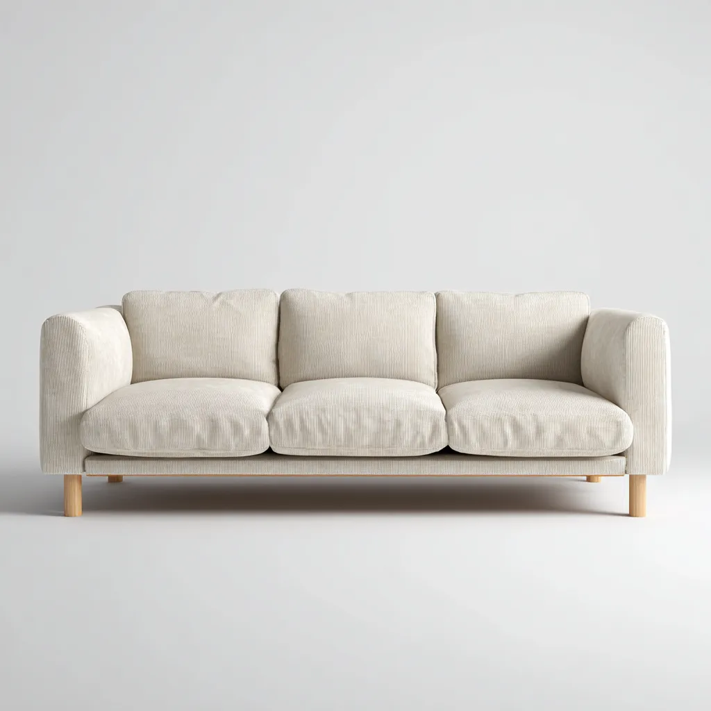 Canapé 3 places en tissu 215x95x85 cm - Beige - Style contemporain-Nestupnest