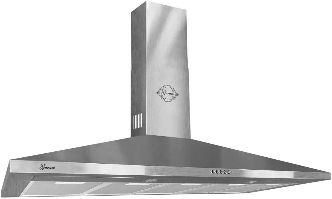Cappa aspirante a parete 120 cm - Cappa cucina acciaio inox - 1000 m3 h 3 velocità - Scarico e ricircolo-Nestgetmart