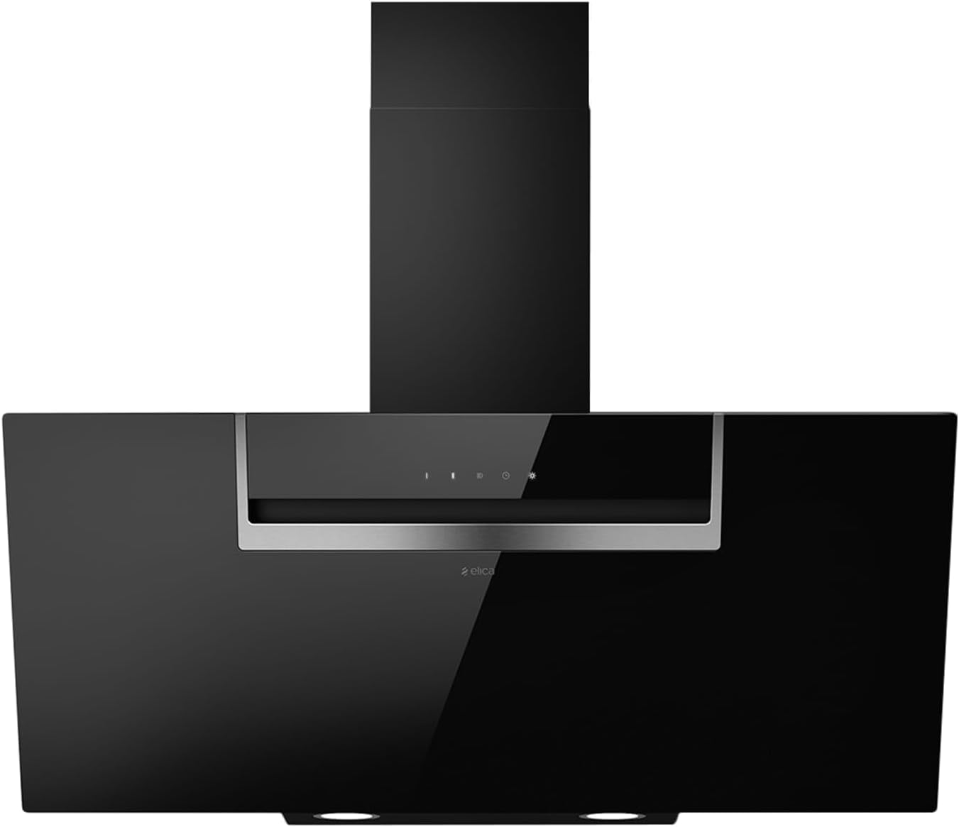 Elica SHEEN S BL A 60 Cappa parete aspirante - vetro nero e alluminio - touch control - 650 metri cubi ora-Nestgetmart