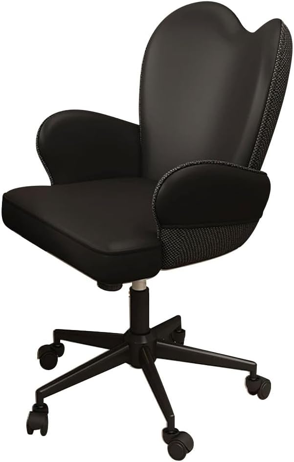 Sedia ufficio YCKEGEW girevole - schienale alto imbottito - sollevamento regolabile - nera gambe nere-Nestgetmart
