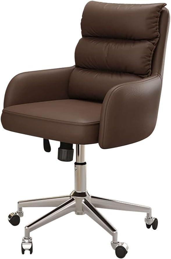 YCKEGEW Sedia ufficio moderna - bruin con gambe argento - girevole 360 gradi - altezza regolabile-Nestgetmart
