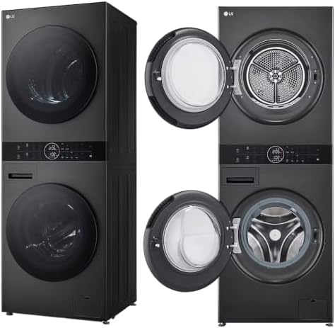 LG WashTower WT1210BBF - Colonna bucato 12 e 10 kg - AI DD - Lavatrice e asciugatrice nera-Nestgetmart