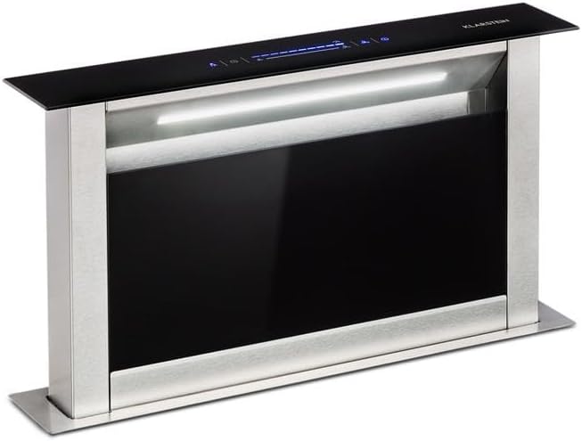 Cappa aspirante a scomparsa 60 cm - Cappa cucina Touch To Slide - 576 m3 h Classe A+ - Acciaio inox e vetro-Nestgetmart