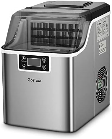 Macchina per cubetti di ghiaccio 18 kg 24 h - 24 cubetti in 15 minuti - Serbatoio 3,2 L LCD con timer - FANTAST-Nestgetmart