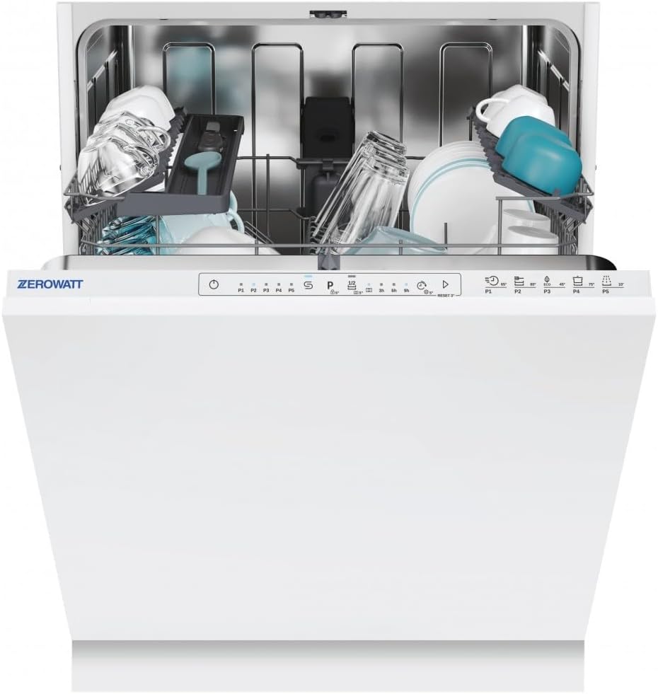 ZEROWATT ZWI3E53E0W lavastoviglie da incasso - 13 coperti - bianca profondità 57 cm - antiallagamento-Nestgetmart