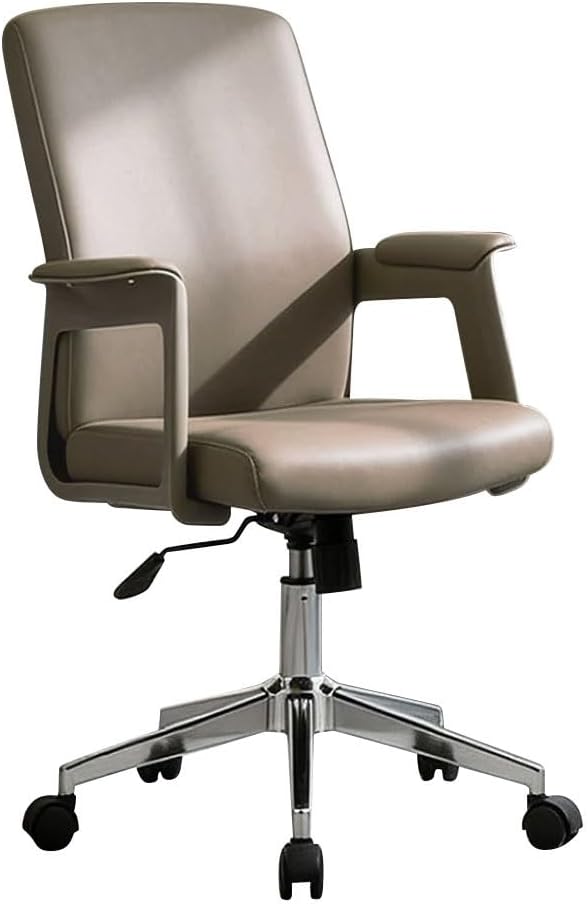 Poltrona ufficio YCKEGEW khaki - pelle ergonomica reclinabile 135 gradi - ruote - sala conferenze-Nestgetmart