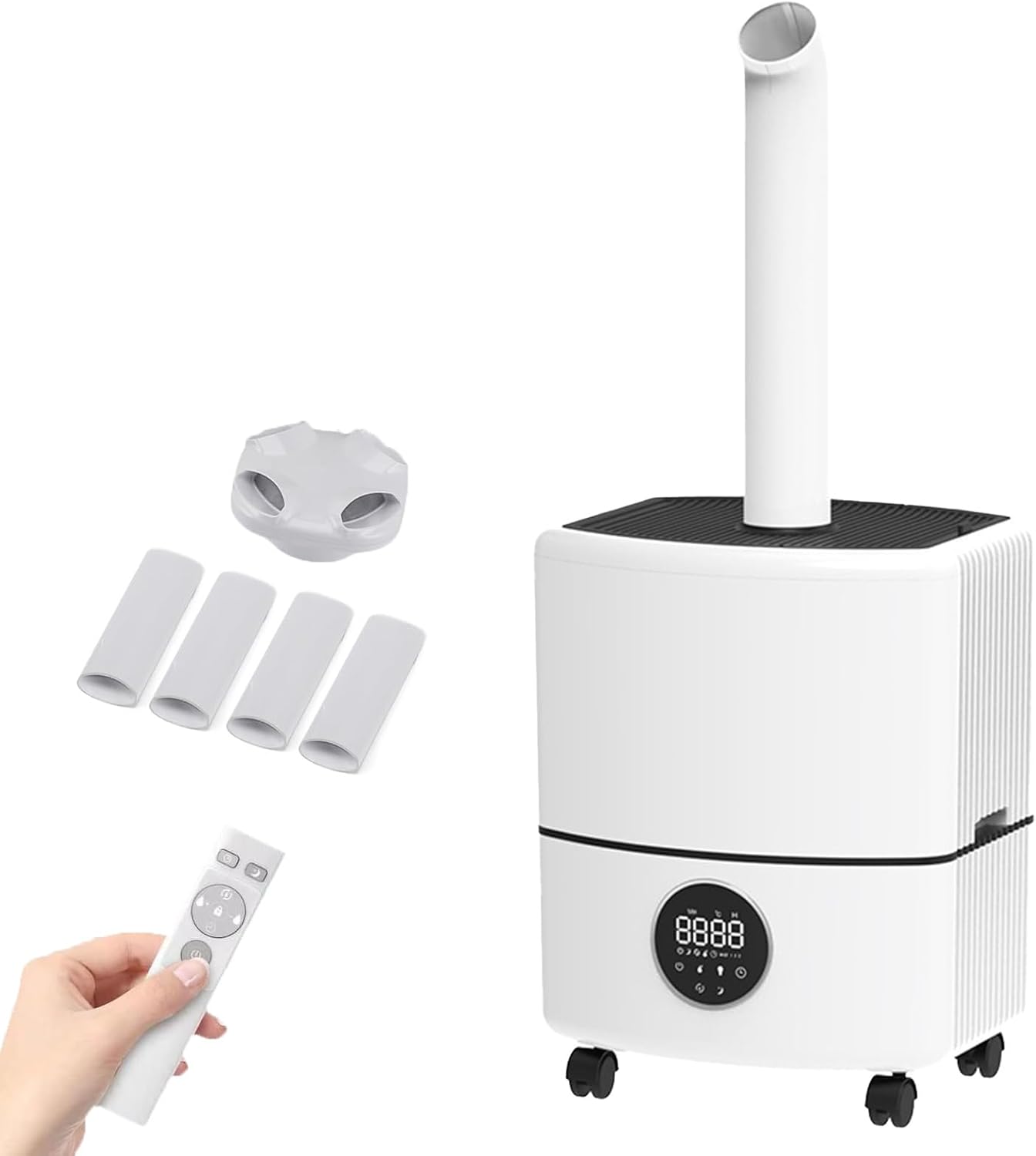 Umidificatore grande 25 L - 4000 ml h - 3 modalità nebulizzazione - ugelli 360 gradi-Nestgetmart