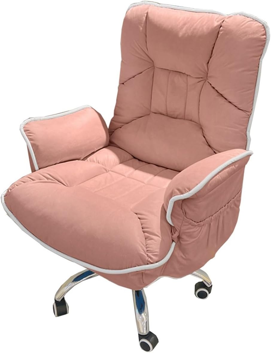 Sedia direzionale grande - rosa ergonomica - schienale alto supporto lombare - girevole per computer-Nestgetmart