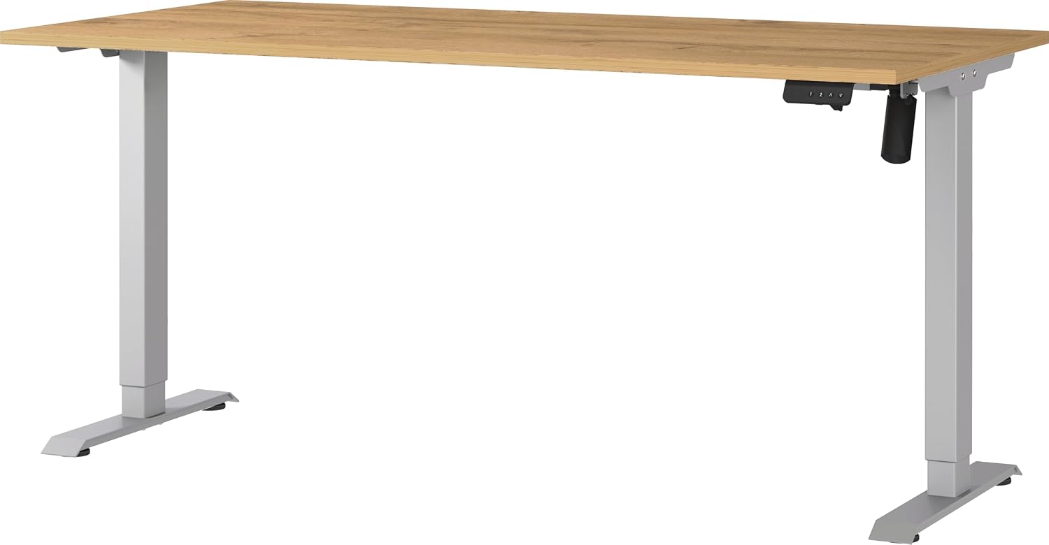 Germania 8024 638 Scrivania elettrica regolabile - rovere argento 160 x 119 x 80 cm - ergonomica ufficio-Nestgetmart
