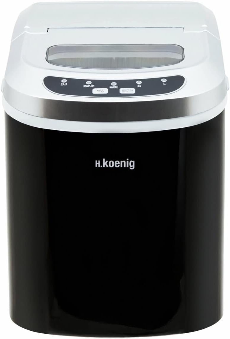 Koenig KB12 Macchina per ghiaccio - inox compatta - 12 kg in 24 h - 2 misure cubetti-Nestgetmart