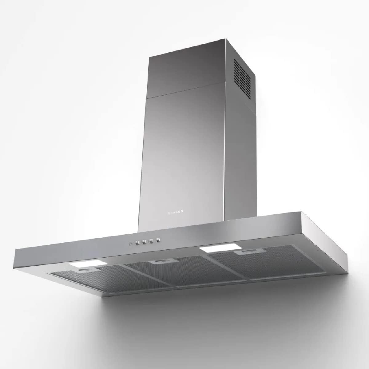 Cappa aspirante a parete 90 cm - Cappa cucina in acciaio inox e alluminio - Filtro antigrasso - Finitura argento-Nestgetmart