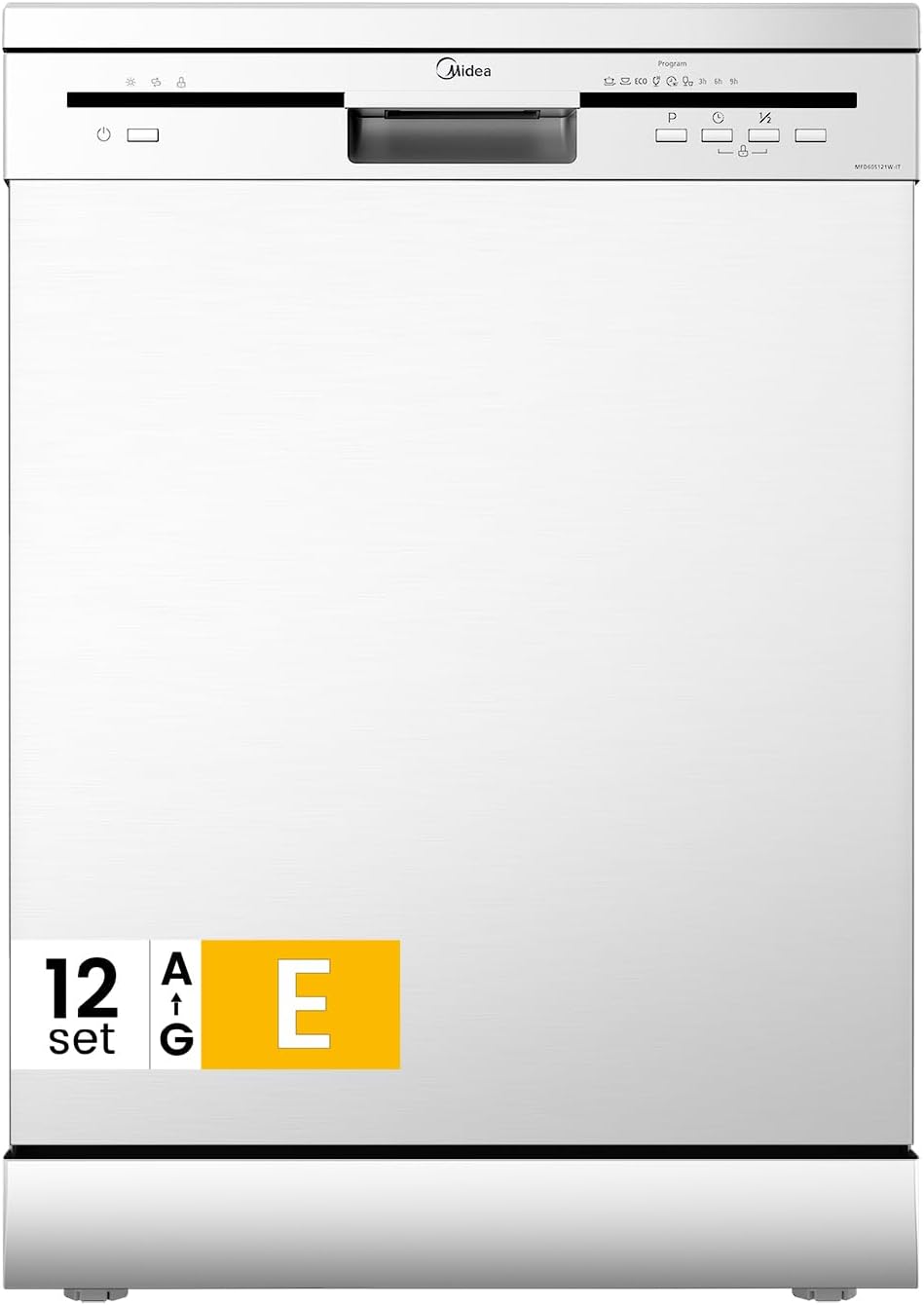 Midea MFD60S121W IT lavastoviglie libera installazione - 12 coperti 60 cm - bianca - 6 programmi-Nestgetmart