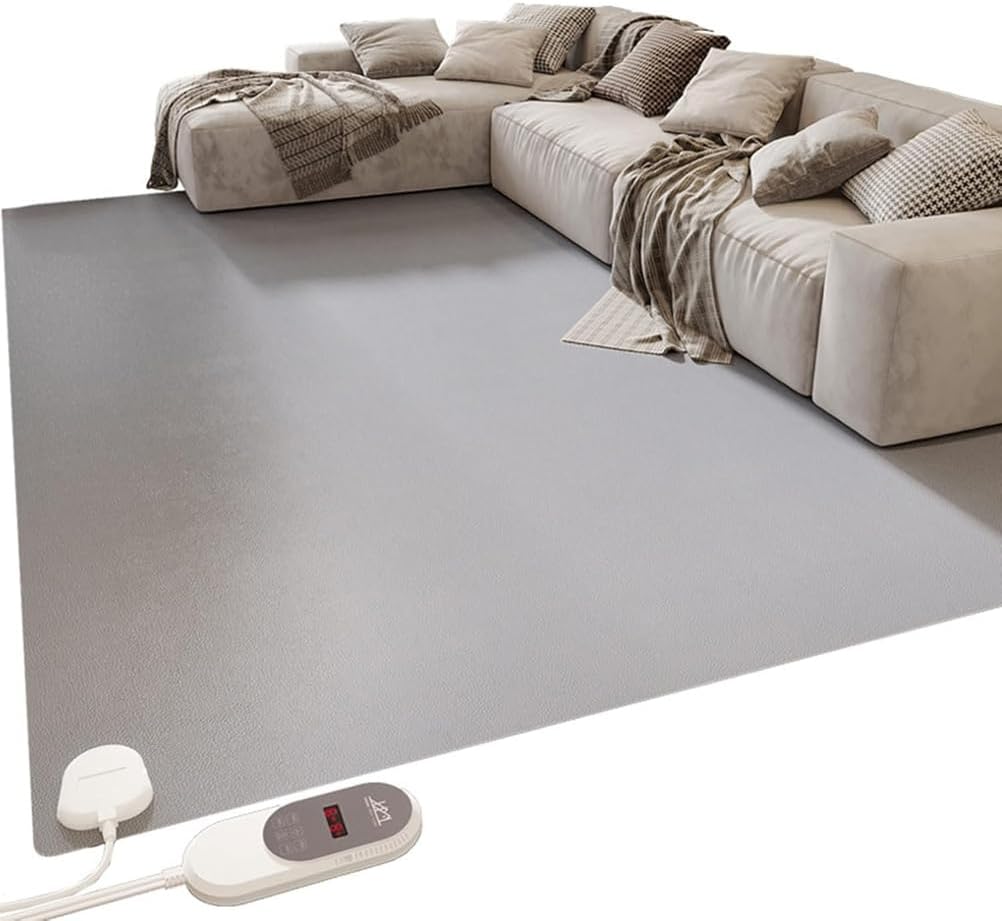 SEVOLY Tappeto riscaldante elettrico 80 x 150 cm - pelle sintetica - termostato 60 livelli - timer 12 ore-Nestgetmart