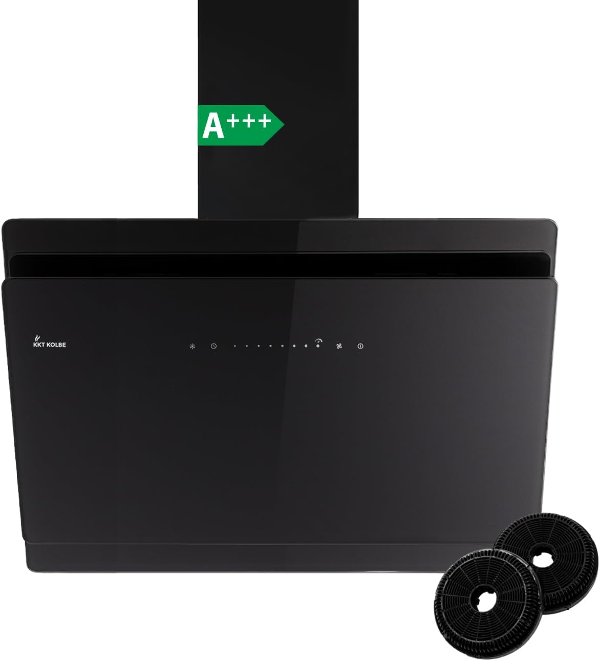 KKT KOLBE Cappa aspirante inclinata 80 cm - vetro nero SensorTouch - 782 metri cubi ora - timer LED-Nestgetmart
