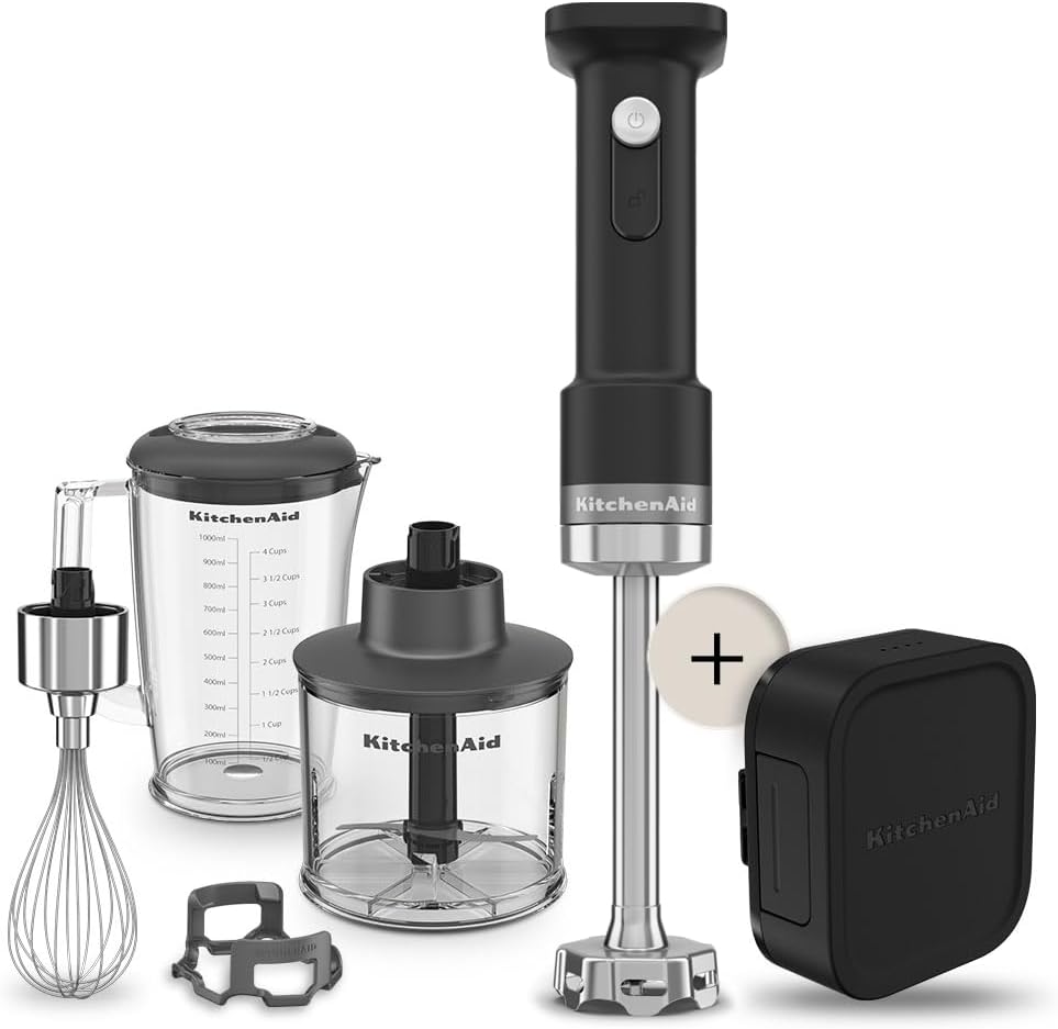 KitchenAid Go - Frullatore a mano wireless nero opaco - Portatile ricaricabile USB - Capacità 1 L-Nestgetmart