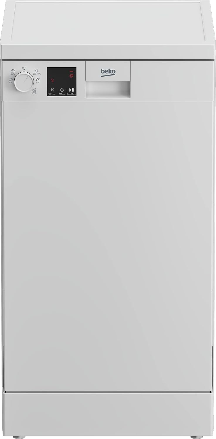 BEKO DVS05024W lavastoviglie slim - libera installazione 10 coperti - bianca 45 cm - display e cestello posate-Nestgetmart