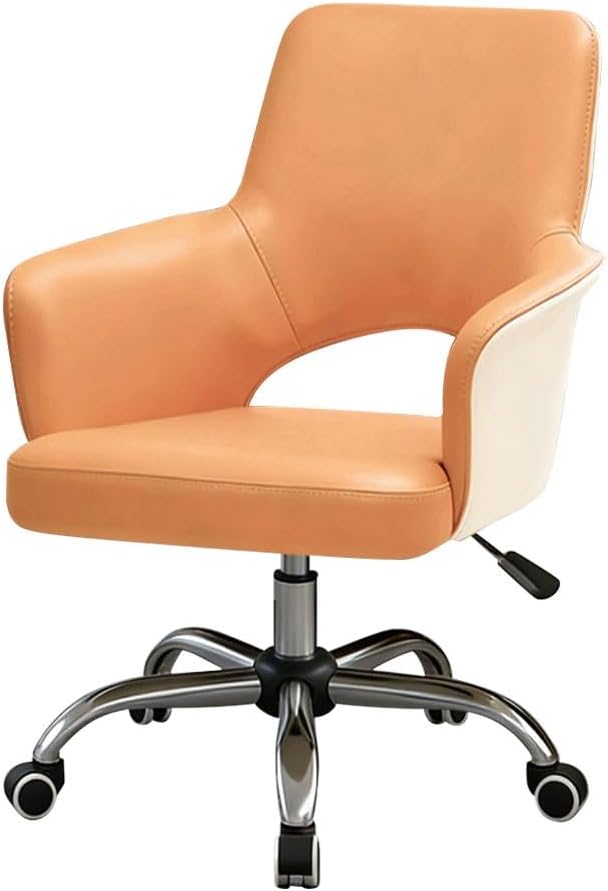 Sedia ufficio YCKEGEW Dark Grey beige - pelle ergonomica - altezza regolabile - rotelle e braccioli-Nestgetmart