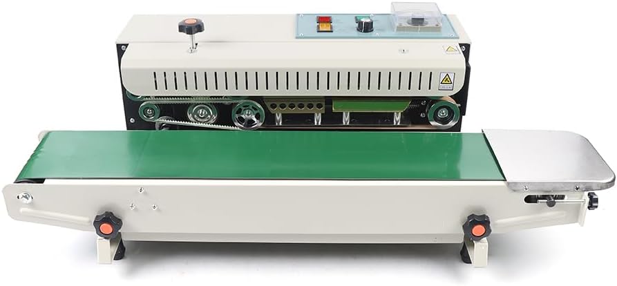 Sigillatrice continua orizzontale - bianco verde inox ferro - 500 W - sacchetti plastica-Nestgetmart