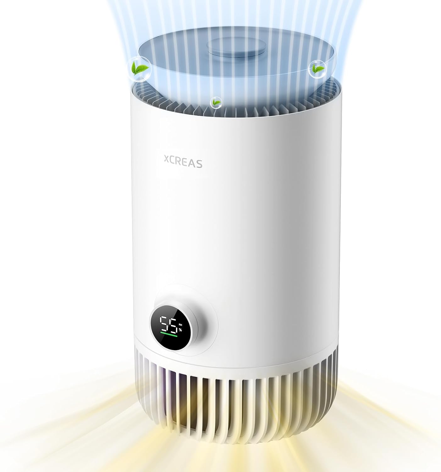 Purificatore d aria con umidificatore 2 in 1 - filtro HEPA e tecnologia evaporativa - 23 dB - bianco compatto-Nestgetmart