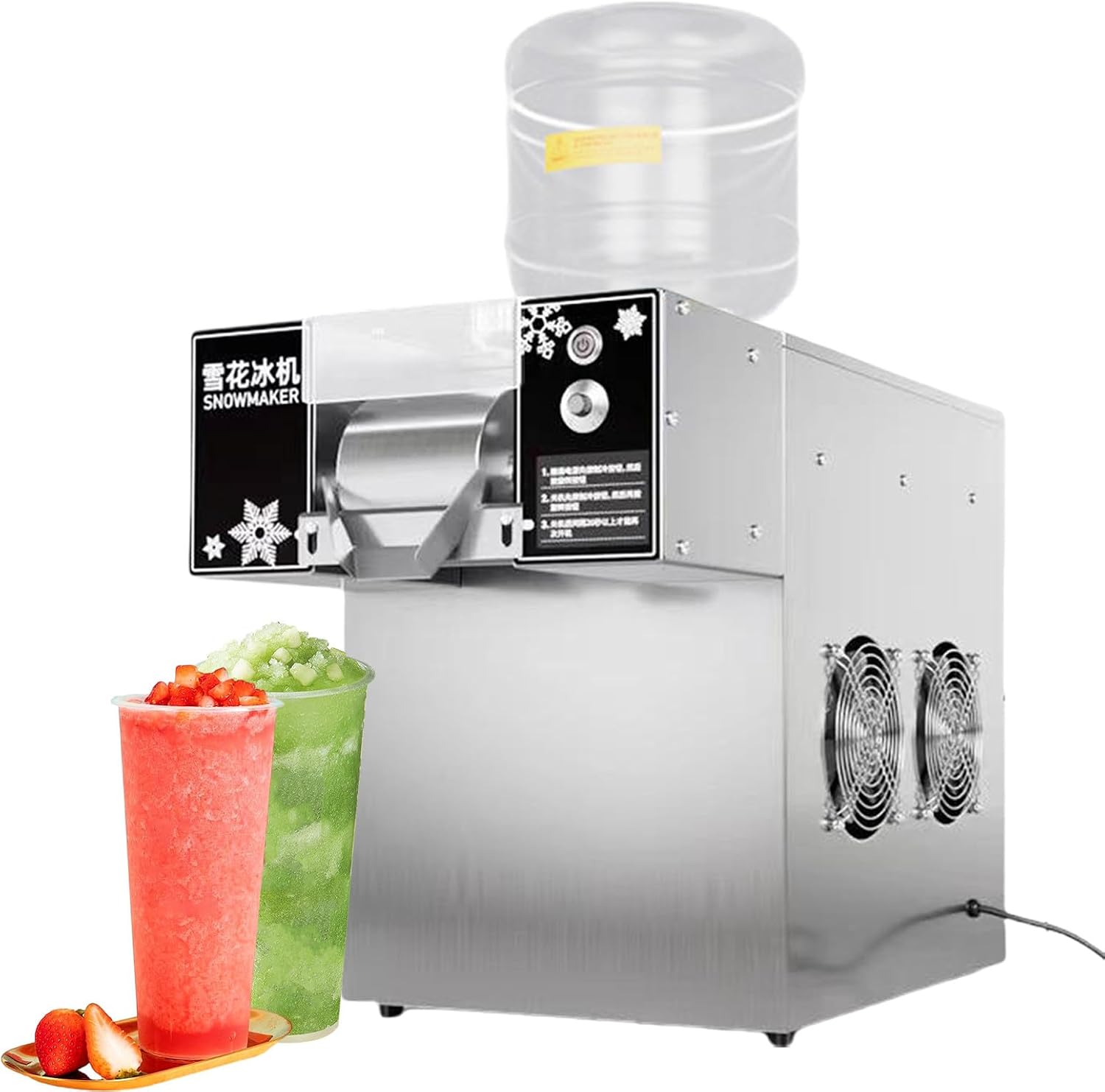 BeoyNot Fabbricatore ghiaccio fiocco neve - 1200 W - 60 120 180 kg in 24 h - spessore regolabile-Nestgetmart