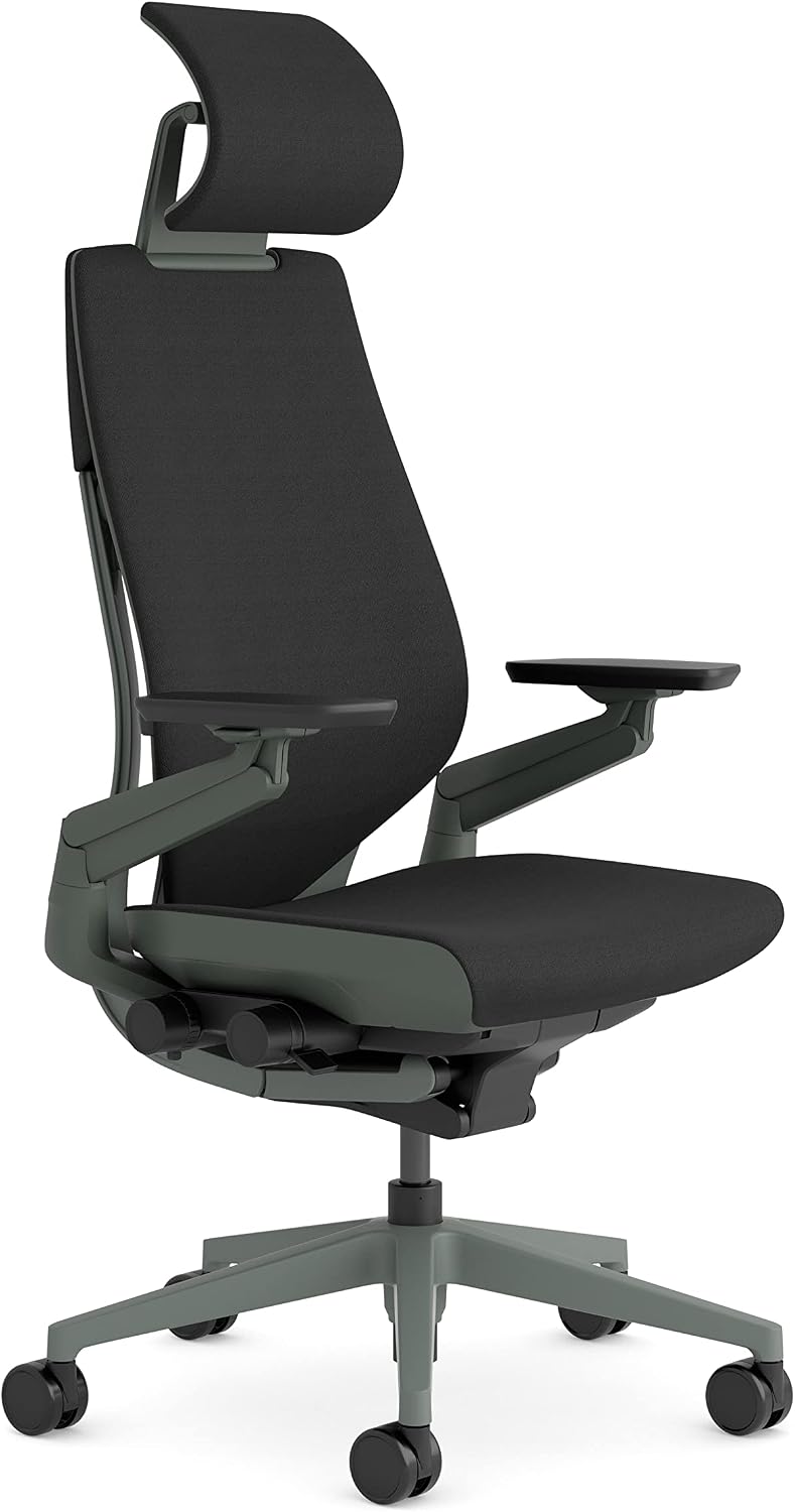 Sedia Steelcase Gesture Onyx - braccioli 360 gradi - lombare 3D LiveBack - poggiatesta regolabile-Nestgetmart