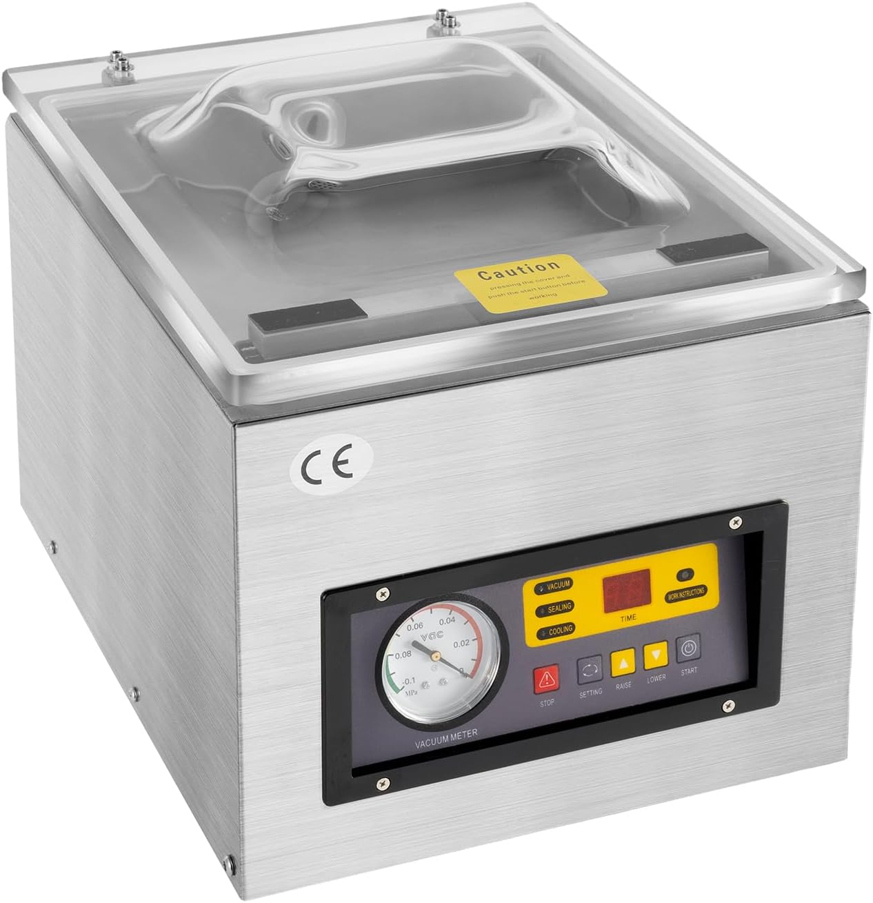 Sigillatrice sottovuoto DZ 260C - macchina alimentare industriale da tavolo - 120 W con barra 26 cm - argento-Nestgetmart